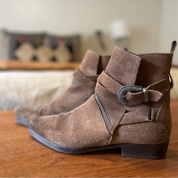 EUC All Saints Tejus Harness Ankle Boot - Sz 39 - Brown Suede - Picture 2 of 4